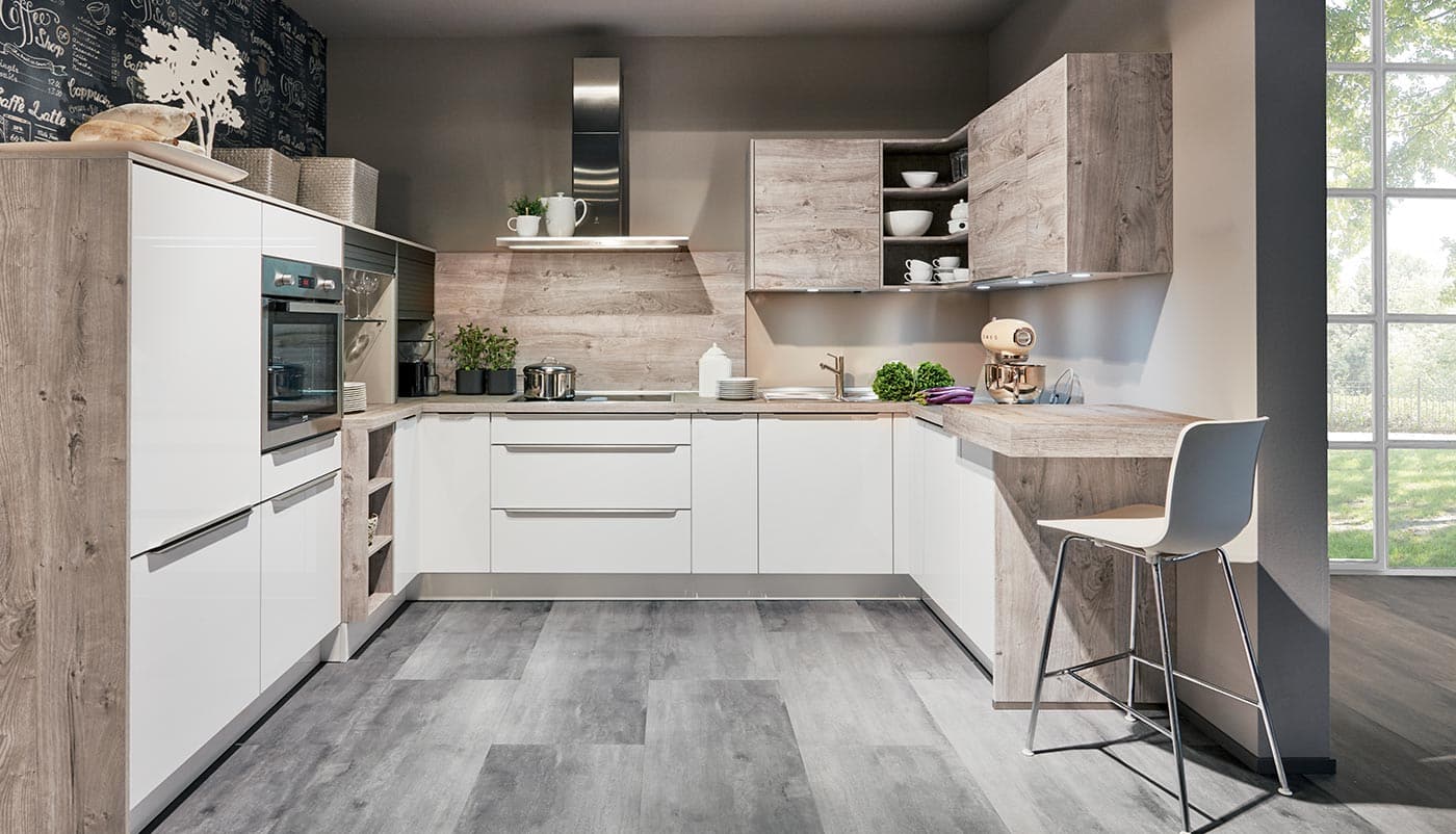 Cuisine blanche et bois